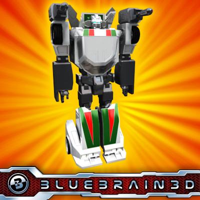 3D Model of Transforming Robot Race Car - 3D Render 0